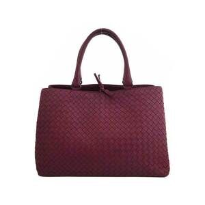Bottega Veneta Burgundy Red Intrecciato Leather Tote Bag